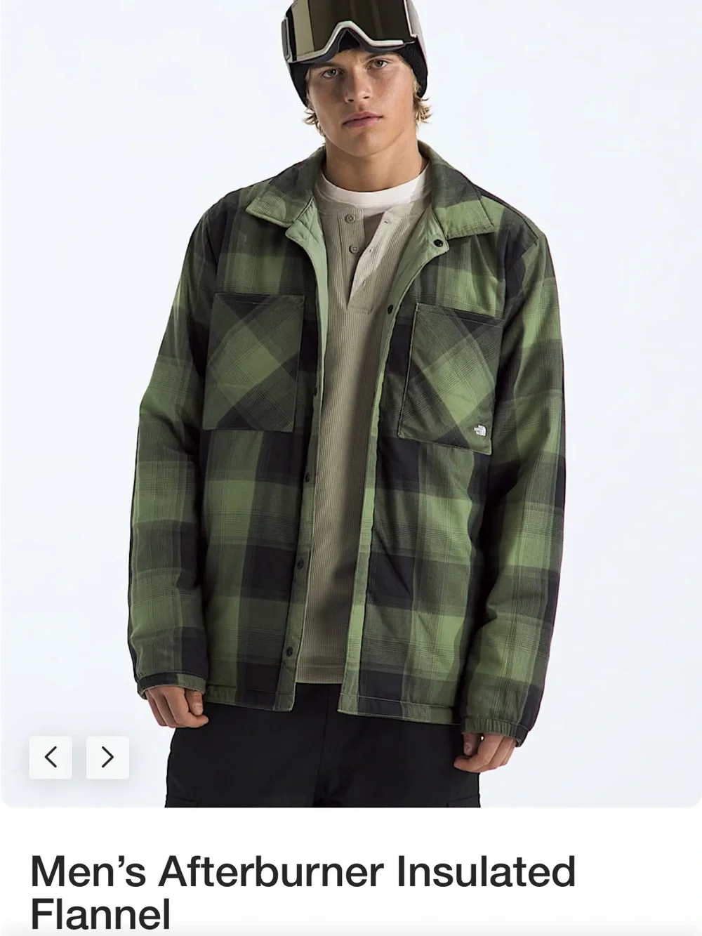 Men’s Afterburner Insulated Flannel Jacket - Green Plaid